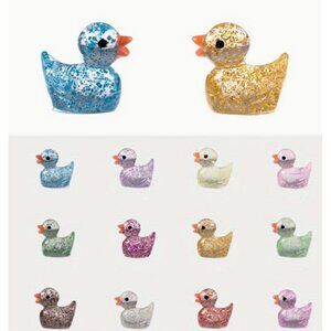 Sequin Miniature Duck Resin Pendants   12 pcs.